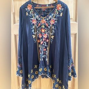 Johnny Was Rosetta Embroidered Blouse/Tunic